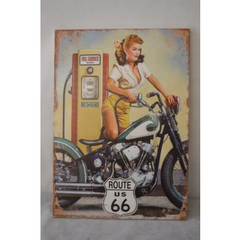 BLASZANY SZYLD - FULL SERVICE ROUTE 66 LASKA MOTOR