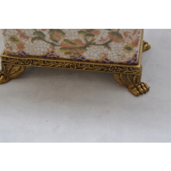 PORCELANOWA PATERA WAZON WAZA - KWIATY SYGNOWANA