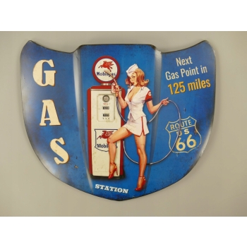 BLASZANY SZYLD - maska samochodowa gas ROUTE 66