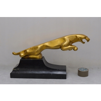 SKACZĄCY JAGUAR ART DECO GIGA FIGURA Z BRĄZU milo