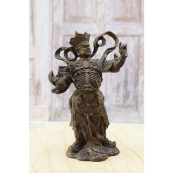 CHIŃSKI GENERAŁ Guan Yu Changsheng - Figura Rzeźba z Brązu