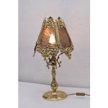 Mosiężna Lampa Rokoko - Złota Solidna Lampka