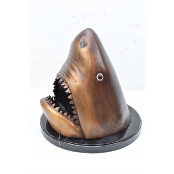 GŁOWA REKINA REKIN SHARK RYBA - FIGURA Z BRĄZU