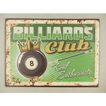 BLASZANY SZYLD - BILLARDS CLUB - KLUB BILARD