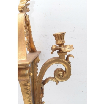 ŚWIECZNIK KONSOLA kinkiet + lustro RZEŹBA SECESJA