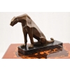 Siedzący Gepard Lampart Art Deco - Figura z brązu