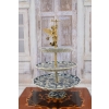 Niebieski Porcelanowa Piętrowa Patera Victoria - Porcelana + Brąz - Figura
