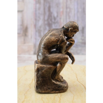 Żeliwna Figura Myśliciel - Zamyślony Człowiek - Vintage - Auguste Rodin