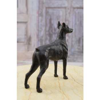 Pies Doberman - Figura Rzeźba z Brązu - Unikat