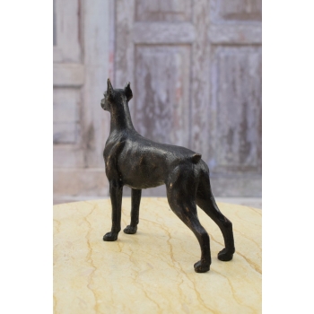 Pies Doberman - Figura Rzeźba z Brązu - Unikat