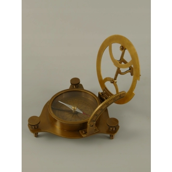 Mosiężny Kompas + Drewniane Etui - Prezent dla Marynarza