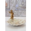 Porcelanowa Mini Patera - Mydelniczka - Porcelana + Figura z Brązu Amor