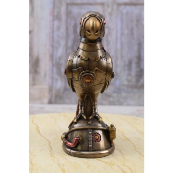 Steampunk Mechaniczna Papuga - Ptak - Złocona Figura Figurka Prezent