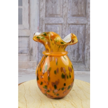Szkło Murano Style - Wazon Flakon Pomarańczowy Twarz - Włochy - Prezent