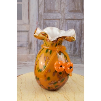 Szkło Murano Style - Wazon Flakon Pomarańczowy Twarz - Włochy - Prezent
