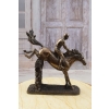 Dżokej na Koniu - Polo - Skaczący Koń - Złocona Figura Figurka Prezent
