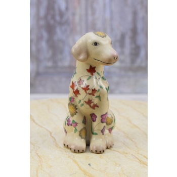 Porcelanowa Malowana Figura Pieska Pies - Porcelana