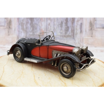 Metalowy Model Samochód Cabrio -Czarno Czerwony Vintage Auto
