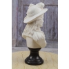 Popiersie Arystokratki - Marmurowa Figura - Dama Kameliowa w Kapeluszu