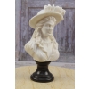 Popiersie Arystokratki - Marmurowa Figura - Dama Kameliowa w Kapeluszu