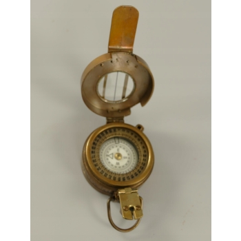Mosiężny Kompas + Drewniane Etui - Prezent dla Marynarza - Sprawny