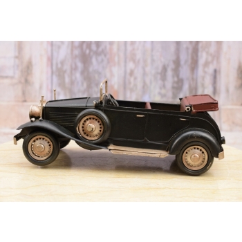 Metalowy Model Samochód -Czarny Cabrio Vintage Auto - Zabytkowy samochód