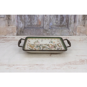 Wielka Francuska Patera Taca Secesja Porcelana - Unikat - Sygnowana