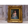 Portret - Francuska Arystokratka W Sukni - Obraz Olejny - Złota Rama