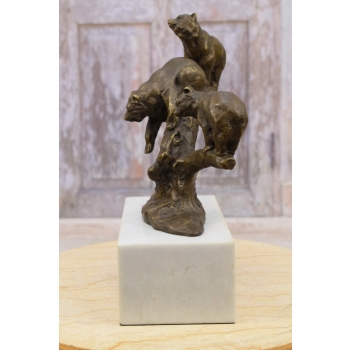 Milo - Rodzina Niedźwiedzi na Drzewie Niedźwiedź- Figura Rzeźba z Brązu