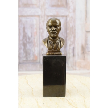 Włodzimierz Lenin - Popiersie - Rosja - Figura Rzeźba z Brązu Sygn