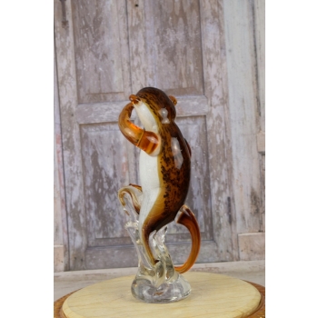 Szkło Murano Style Glass Figura - Małpa Małpka - Vintage Włochy