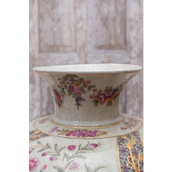 Porcelanowy Malowany Wazon w Kwiaty - Secesja - Sygnowany