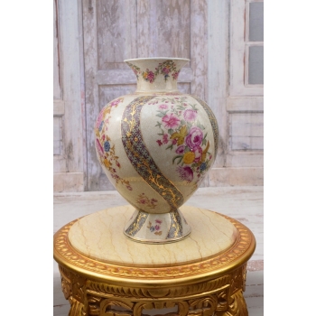 Porcelanowy Malowany Wazon w Kwiaty - Secesja - Sygnowany