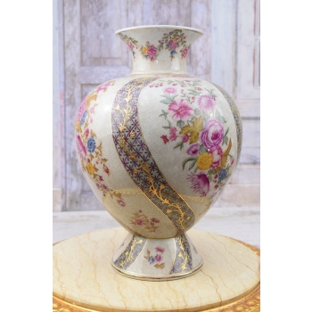 Porcelanowy Malowany Wazon w Kwiaty - Secesja - Sygnowany