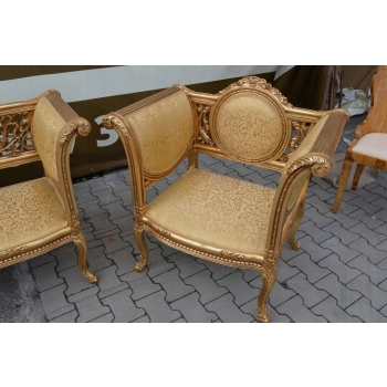 Sofa + 2 Fotele - Barokowy Komplet Mebli Salon Wypoczynek - Barok Meble
