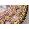 Francuski Stół Empire Drewno + Brąz + Porcelanowe Malunki Arystokracji Koło
