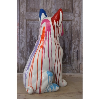KOLOROWY Pies Buldog - GRAFFITI - NOWOCZESNA FIGURA - Dekoracja