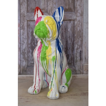 KOLOROWY Pies Buldog - GRAFFITI - NOWOCZESNA FIGURA - Dekoracja