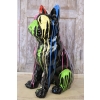 KOLOROWY Pies Buldog - GRAFFITI - NOWOCZESNA FIGURA - Dekoracja Prezent