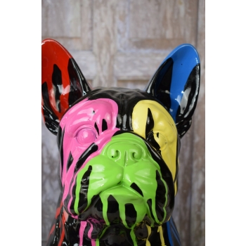 KOLOROWY Pies Buldog - GRAFFITI - NOWOCZESNA FIGURA - Dekoracja Prezent