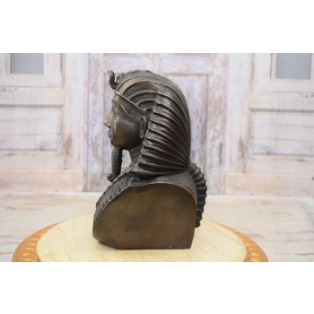 Faraon Egipcjanin - Starożytny - Popiersie - Figura z Brązu - Dekoracja
