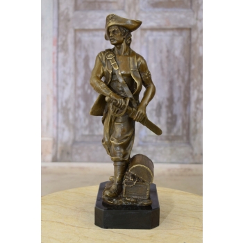 Pirat Kapitan Żeglarz - Skarb - Figura z Brązu Rzeźba - Dekoracja