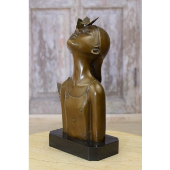 Dziewczynka z Motylami - Kobieta - Figura z Brązu Rzeźba - Dekoracja