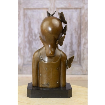 Dziewczynka z Motylami - Kobieta - Figura z Brązu Rzeźba - Dekoracja