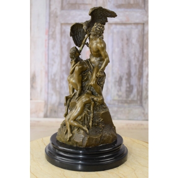 Prometeusz na Skale z Orłem - Mitologiczny Posąg - Figura z Brązu - Rzeźba