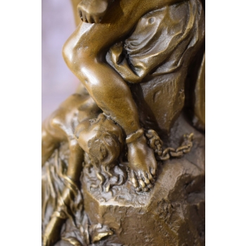 Prometeusz na Skale z Orłem - Mitologiczny Posąg - Figura z Brązu - Rzeźba