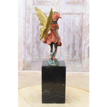 Wróżka w Czerwonej Sukience - Calineczka Elf - Figura z Brązu