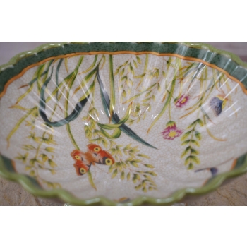 Patera Łabędzie - Porcelana Biała - Kwiaty - Porcelana + Brąz