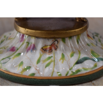 Patera Łabędzie - Porcelana Biała - Kwiaty - Porcelana + Brąz
