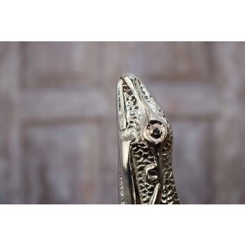 Laska Spacerowa Srebrna - Wygodna Stabilna - Żaba - Aluminium Drewno